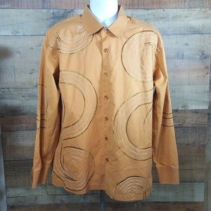 Man Of Fashion Long Sleeve Shirt Size XL Orange Em